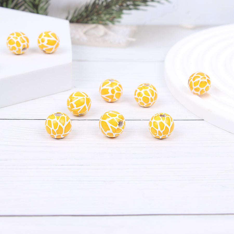 Wholesale 20pcs Animal Loose Bead Hemp Rope Tassel Wood Bead Skewers